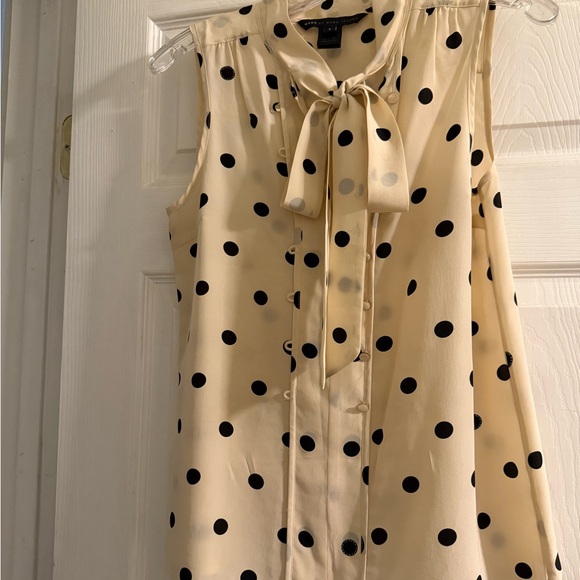 Marc Jacobs Polka Dot Tie Neck Silk Top - Picture 2 of 6